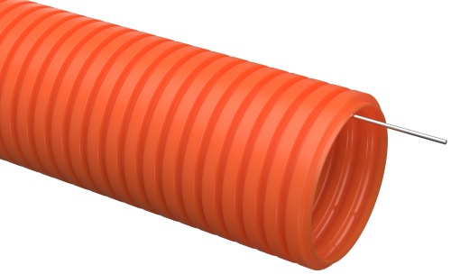 Труба гофрированная ПНД d=32мм с зондом оранжевая тяжелая (25м) | код CTG21-32-K09-025 | IEK